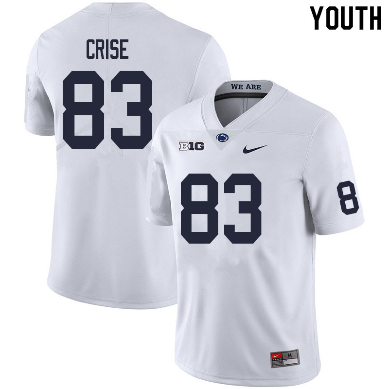 NCAA Nike Youth Penn State Nittany Lions Johnny Crise #83 College Football Authentic White Stitched Jersey VBY7498BU